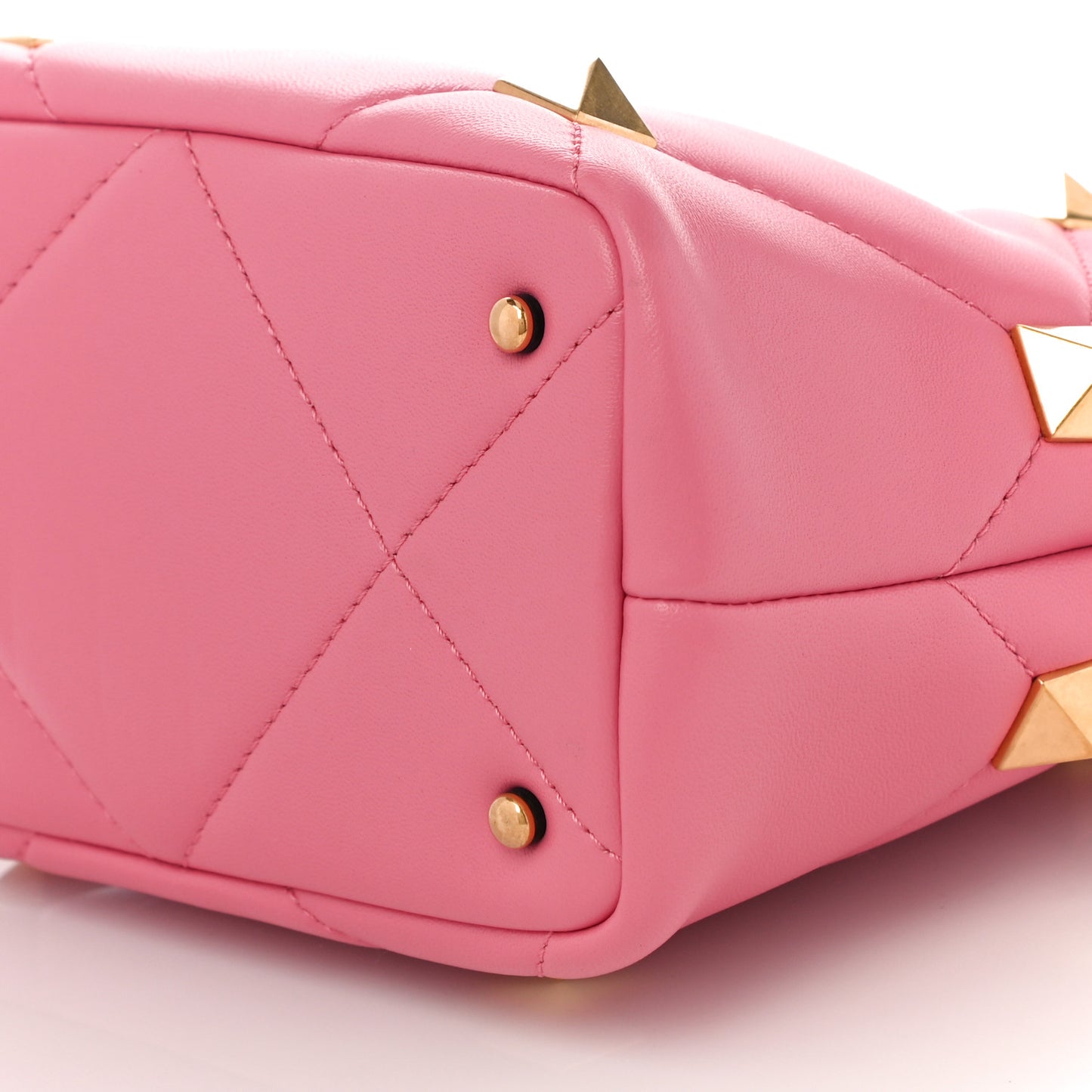 Nappa Small Roman Stud The Handle Bag Flamingo Pink