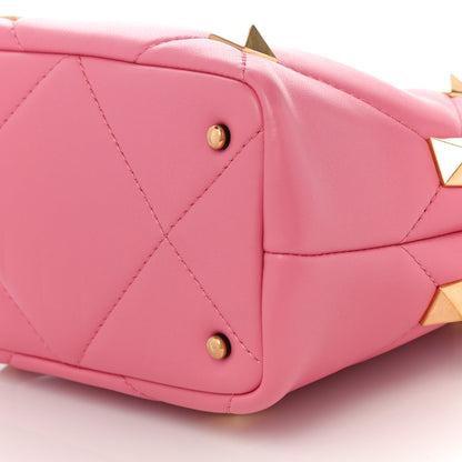 Valentino Garavani Nappa Small Roman Stud The Handle Bag Flamingo Pink 10 of 10