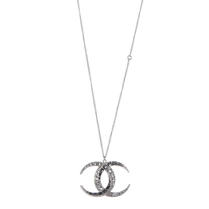 Chanel Baguette Crystal Moon CC Necklace Silver 1 of 5