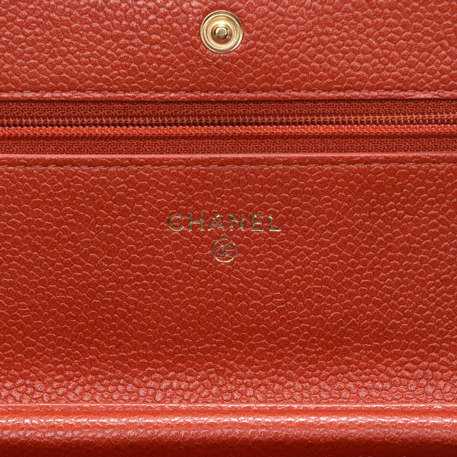 Chanel Caviar Quilted Wallet On Chain WOC Orange 8 of 8