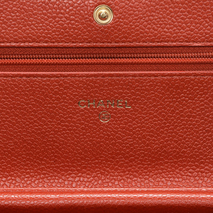 Chanel Caviar Quilted Wallet On Chain WOC Orange 8 of 8