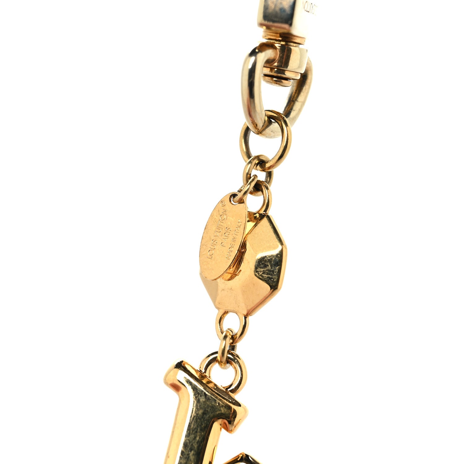 Louis Vuitton LV Facettes Bag Charm Key Holder Gold 3 of 5