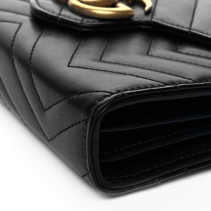 Gucci Calfskin Matelasse GG Marmont Chain Wallet Black 9 of 9