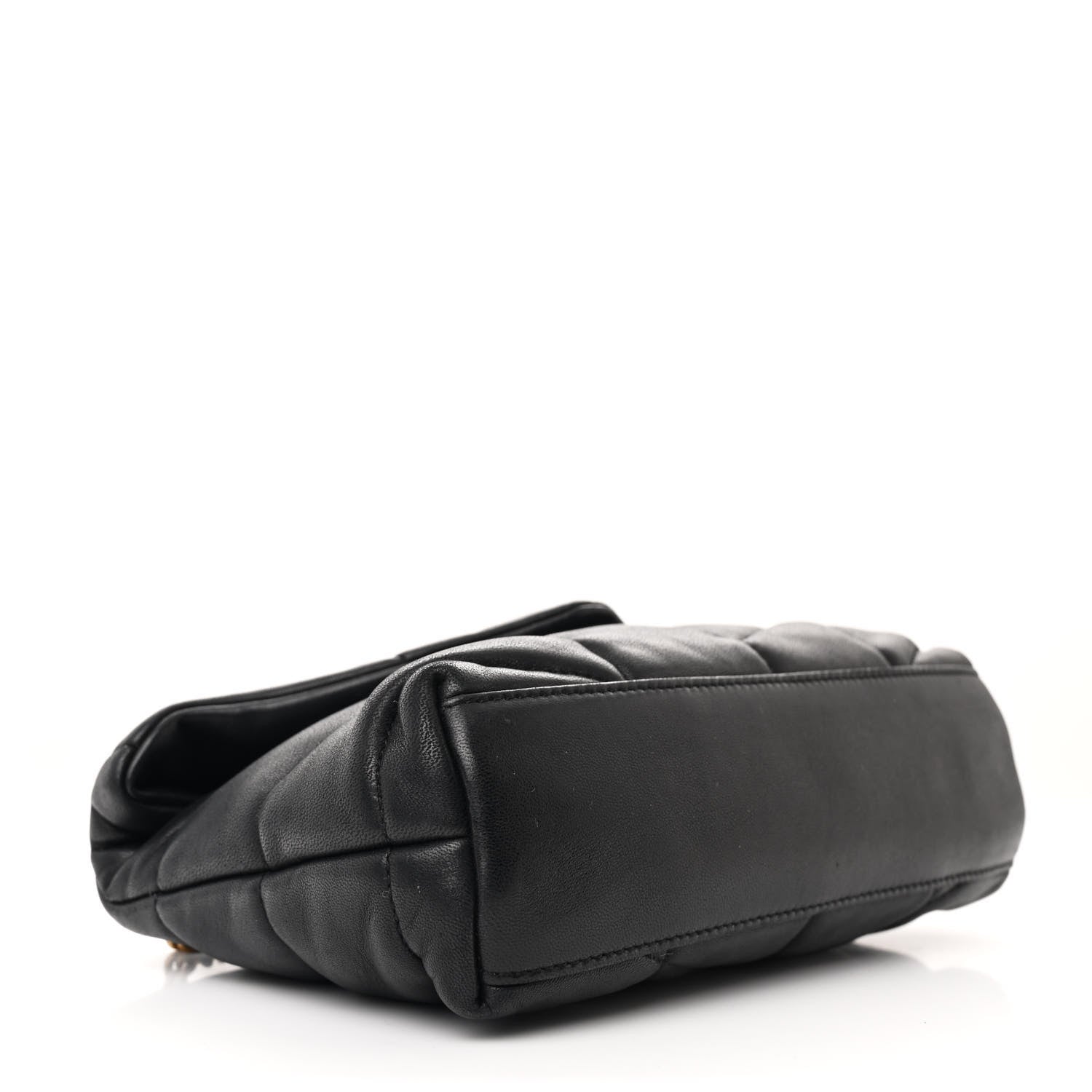 Saint Laurent Lambskin Quilted Toy Loulou Puffer Monogram Chain Satchel Black 4 of 10