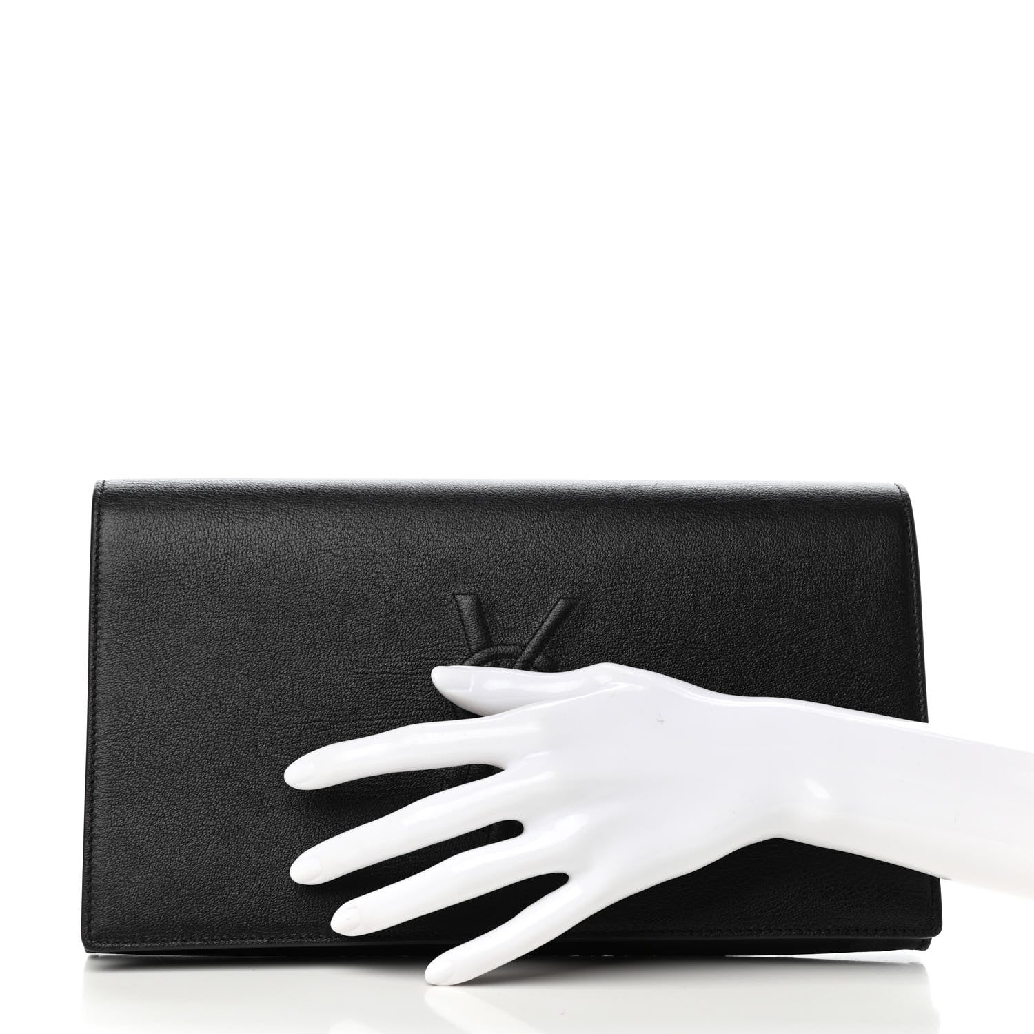 Saint Laurent Calfskin Monogram Large Belle De Jour Clutch Black 2 of 8