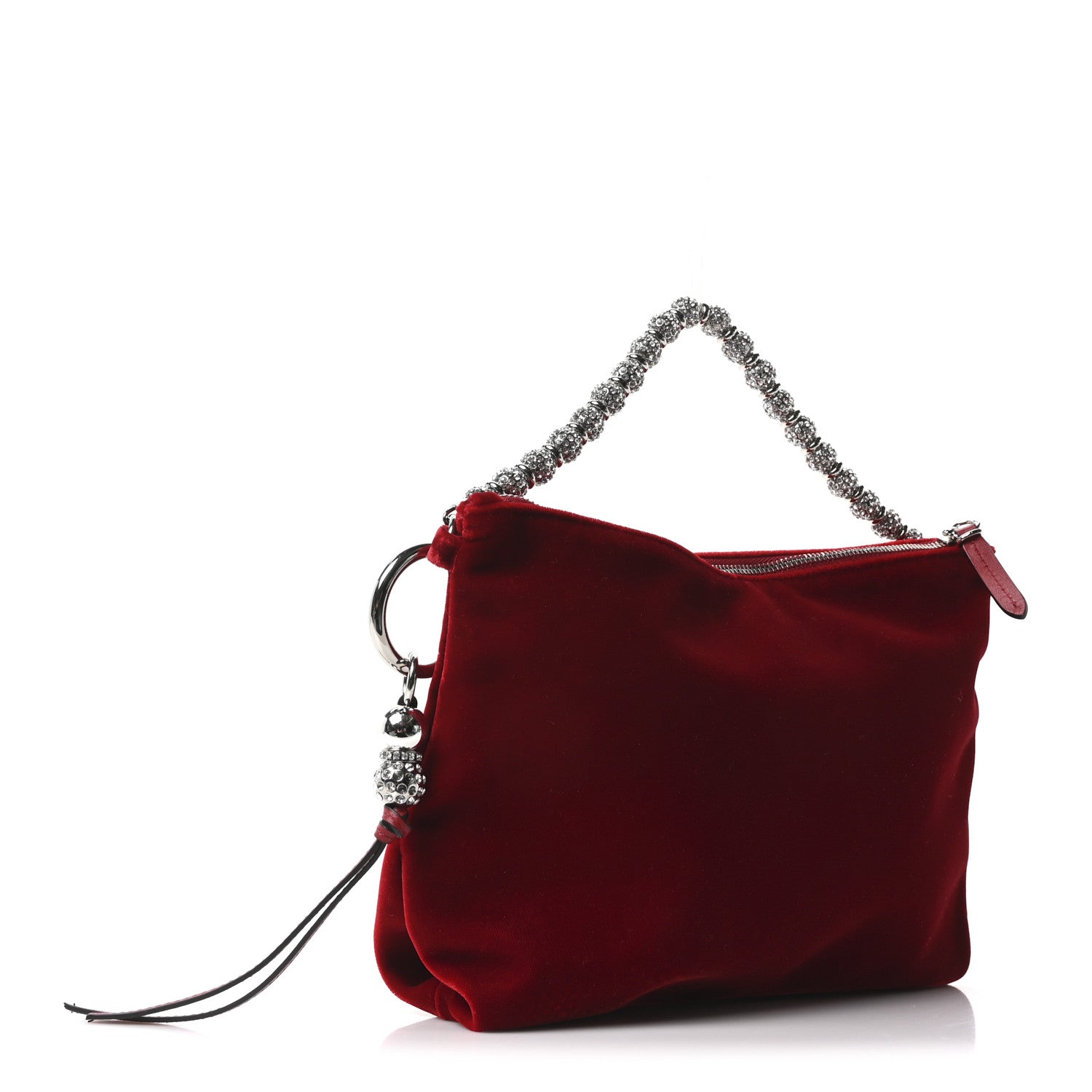 Jimmy Choo Velvet Callie Shoulder Bag Red 1848413 – FASHIONPHILE