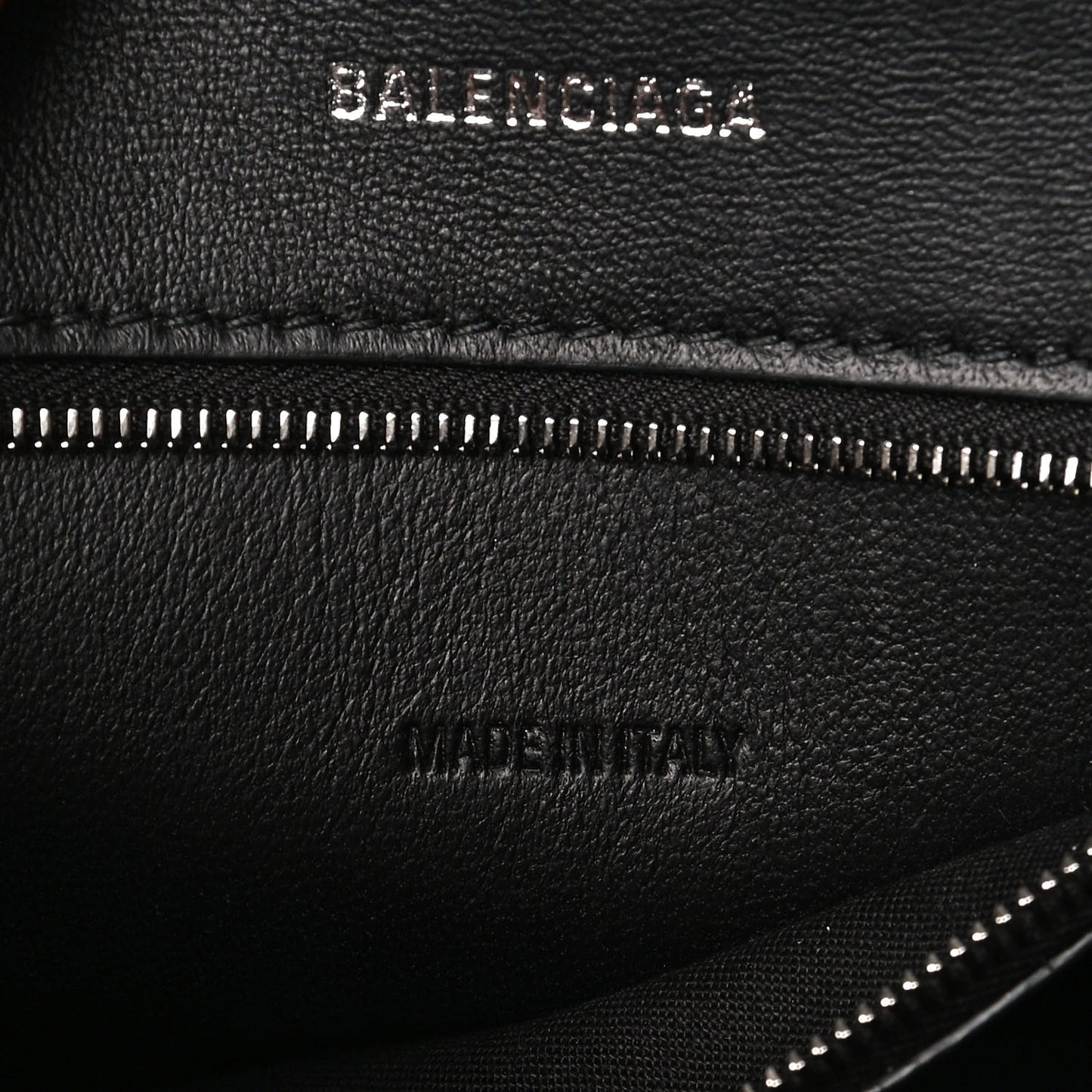 Grained Calfskin Small Hourglass Top Handle Bag Black