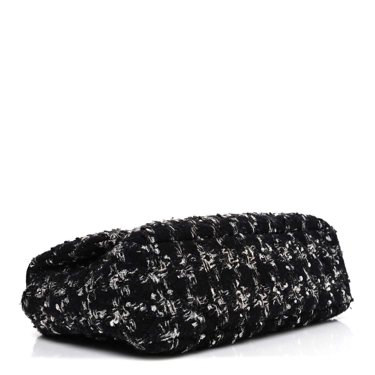 Chanel Tweed Quilted Large Chanel 19 Flap Black Silver Ecru 4 of 10