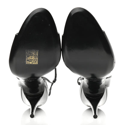 Saint Laurent Patent Calfskin Anouk 110 Sandals 39 Black 5 of 9