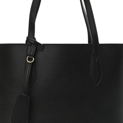 Burberry Grainy Calfskin Haymarket Check Small Reversible Tote Black 11 of 19