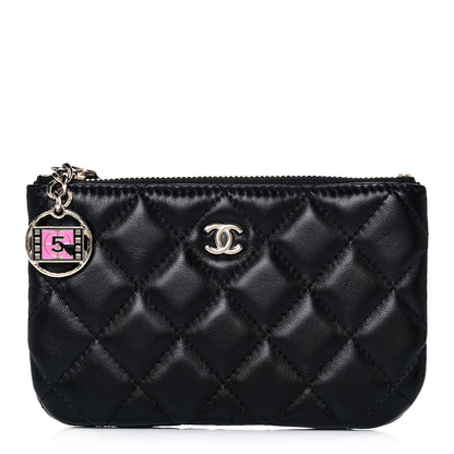 Chanel Lambskin Quilted Small No. 5 Cosmetic Case Black 1 of 11