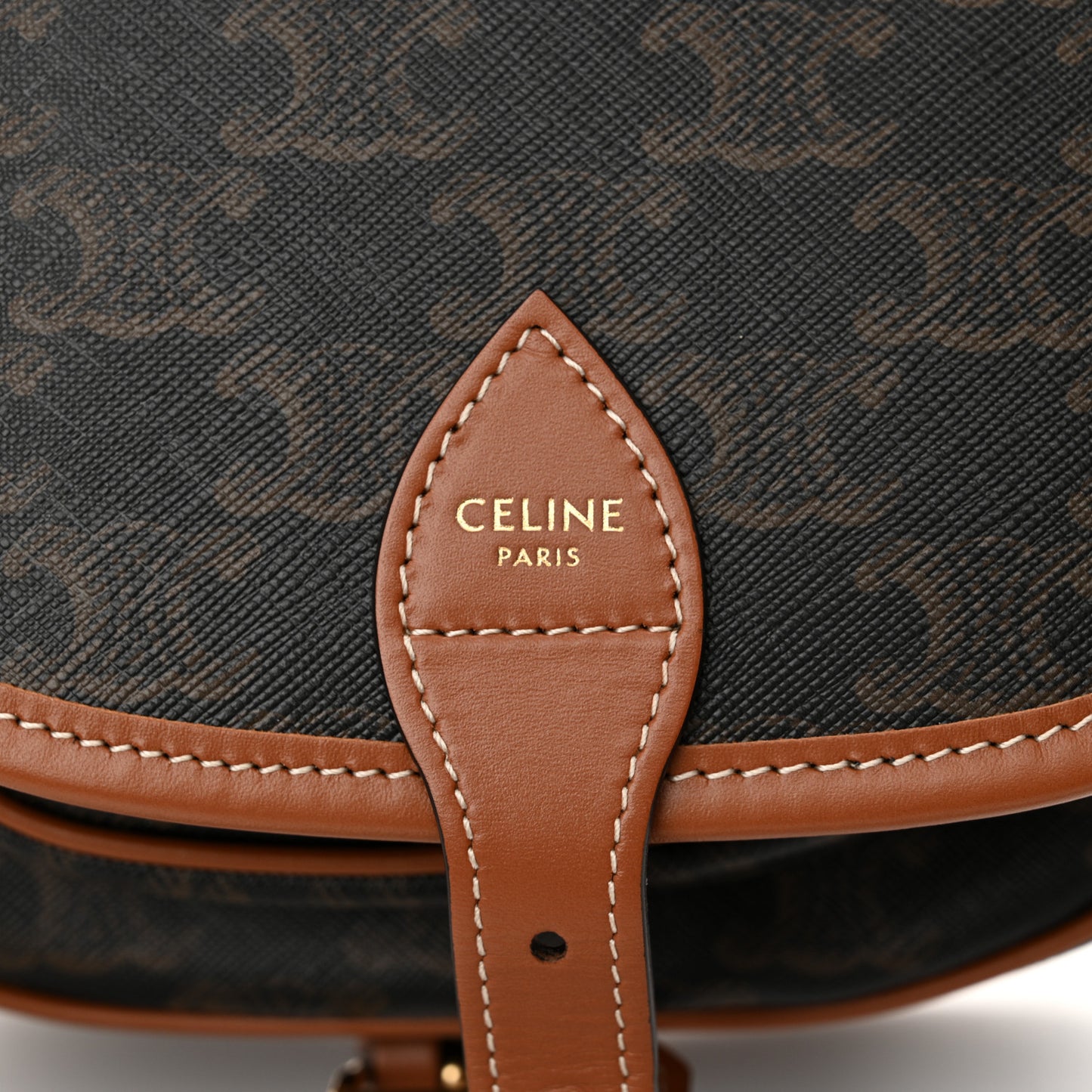 Triomphe Canvas Medium Folco Bag Tan