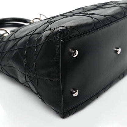 Christian Dior Lambskin Cannage Medium Granville Tote Black 8 of 9