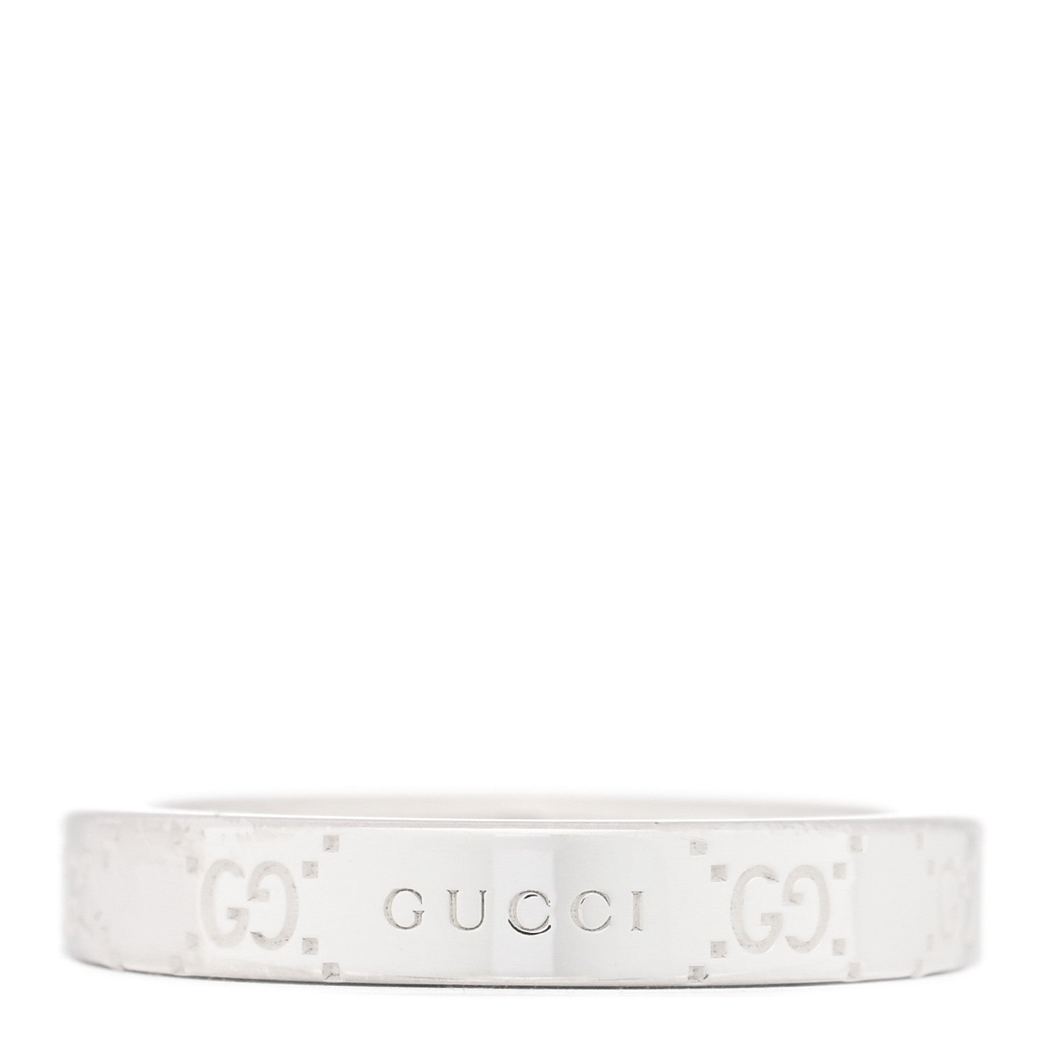 Gucci Sterling Silver GG Band Ring 55 7.25 1 of 4