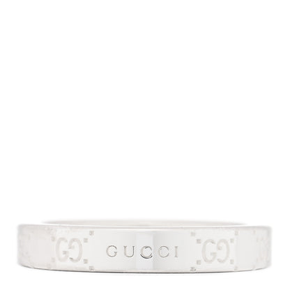 Gucci Sterling Silver GG Band Ring 55 7.25 1 of 4