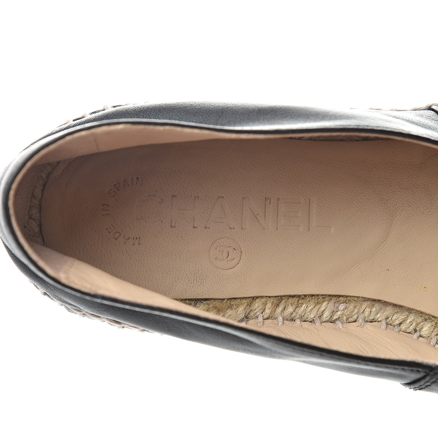 Chanel Lambskin CC Espadrilles 36 Black 9 of 10