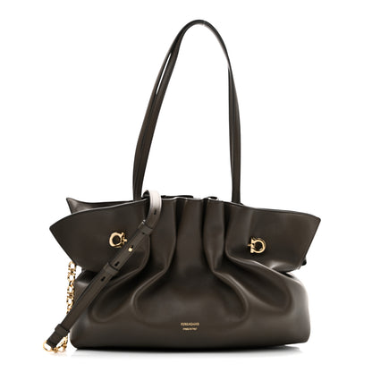 Salvatore Ferragamo Nappa Medium Soft Bag Cement 1 of 10