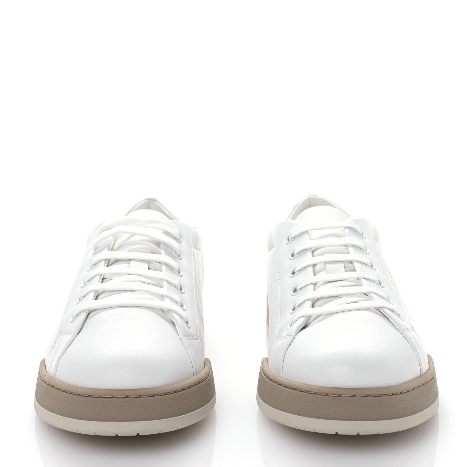 Fendi Calfskin Mens Fendi Match Low Top Sneakers 10.5 White Beige 2 of 8