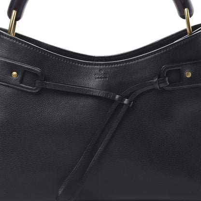 Gucci Calfskin Bamboo Handle Tote Black 8 of 11