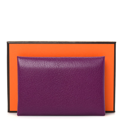 Hermes Chevre Mysore Calvi Card Case Anemone 7 of 7