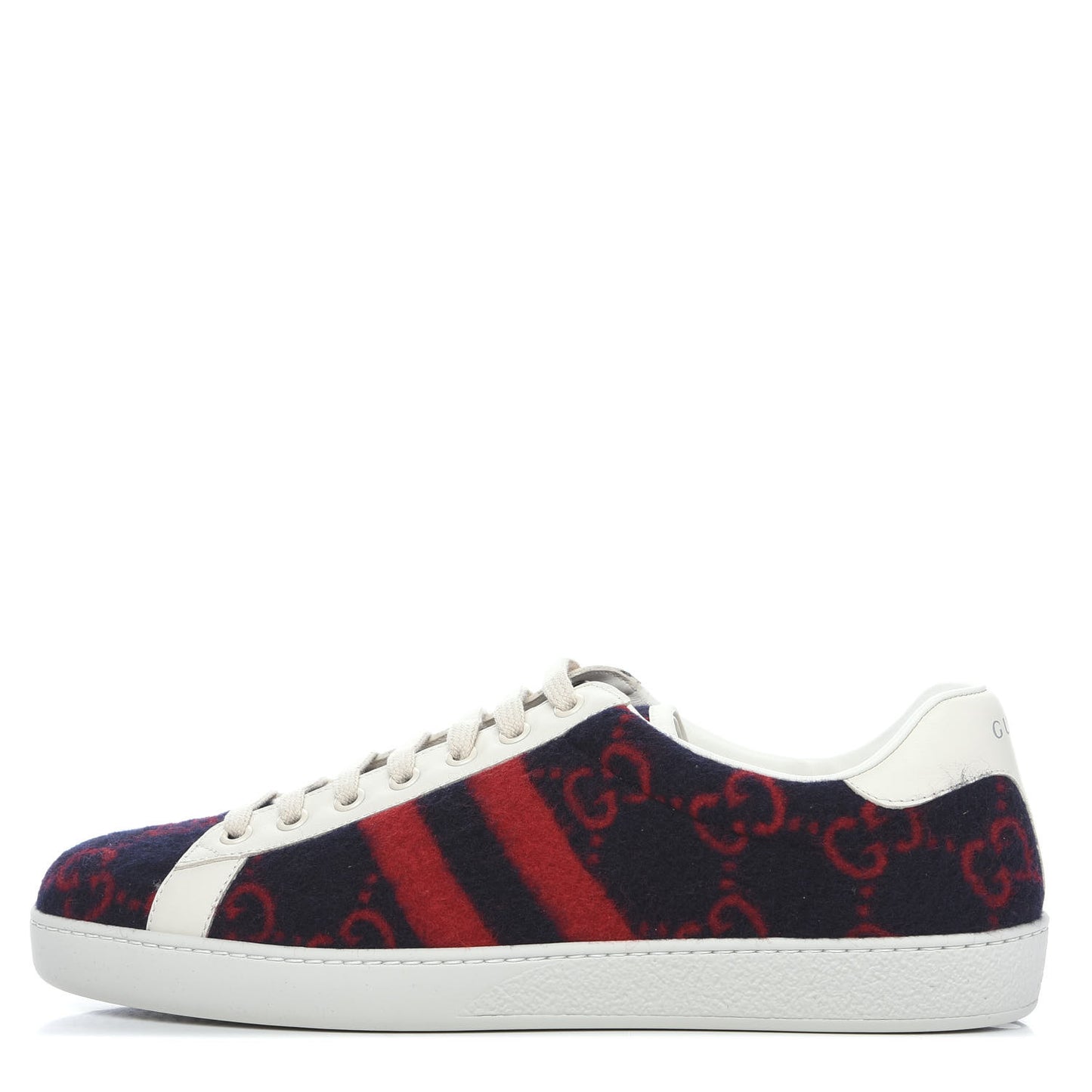 Covered Wool Big GG Monogram Mens Sneakers 8.5 Blue Red Mystic White