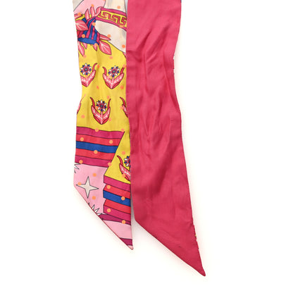 Hermes Silk Plumetis Upcycle Twilly Rose 2 of 3