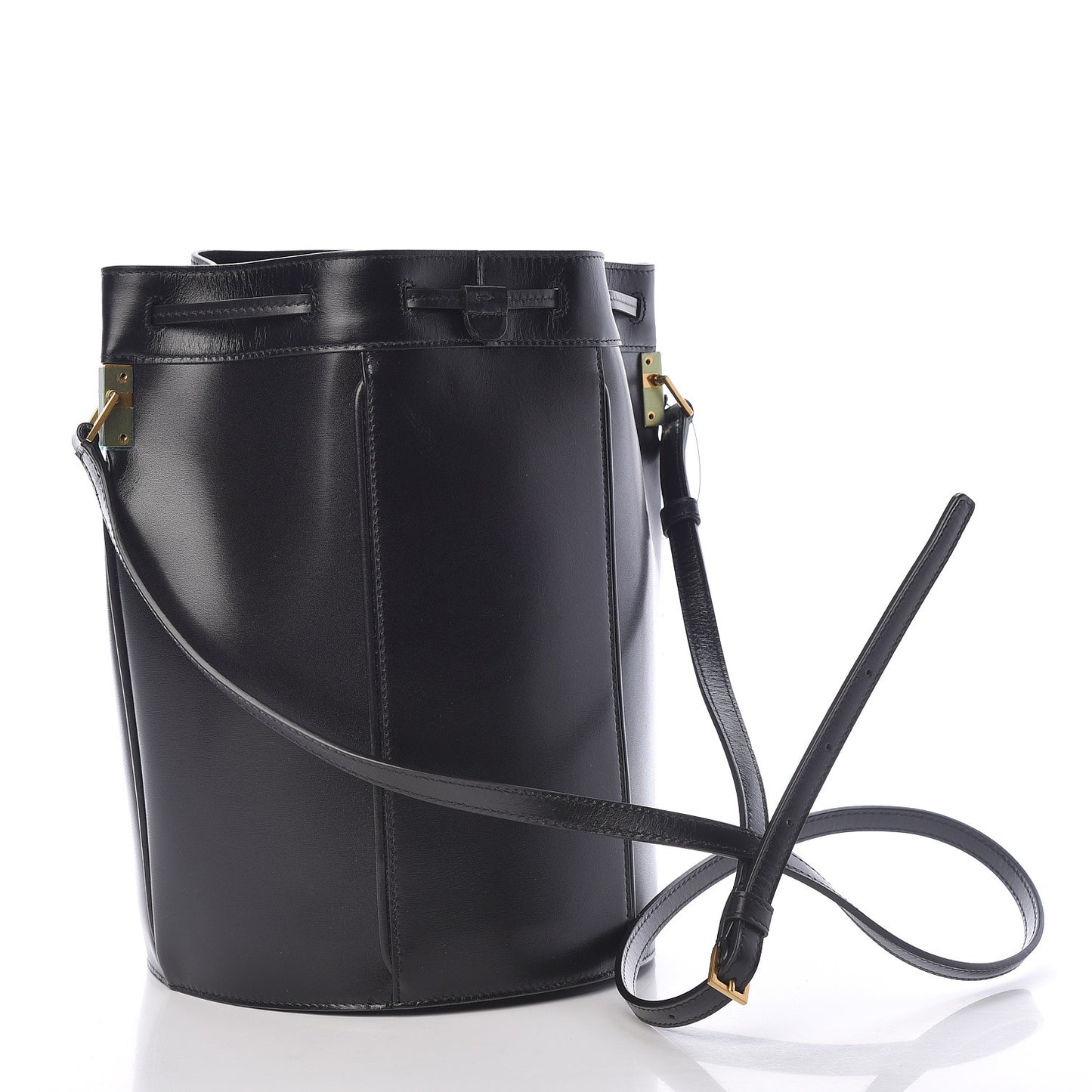 Smooth Calfskin Medium Talitha Bucket Bag Black