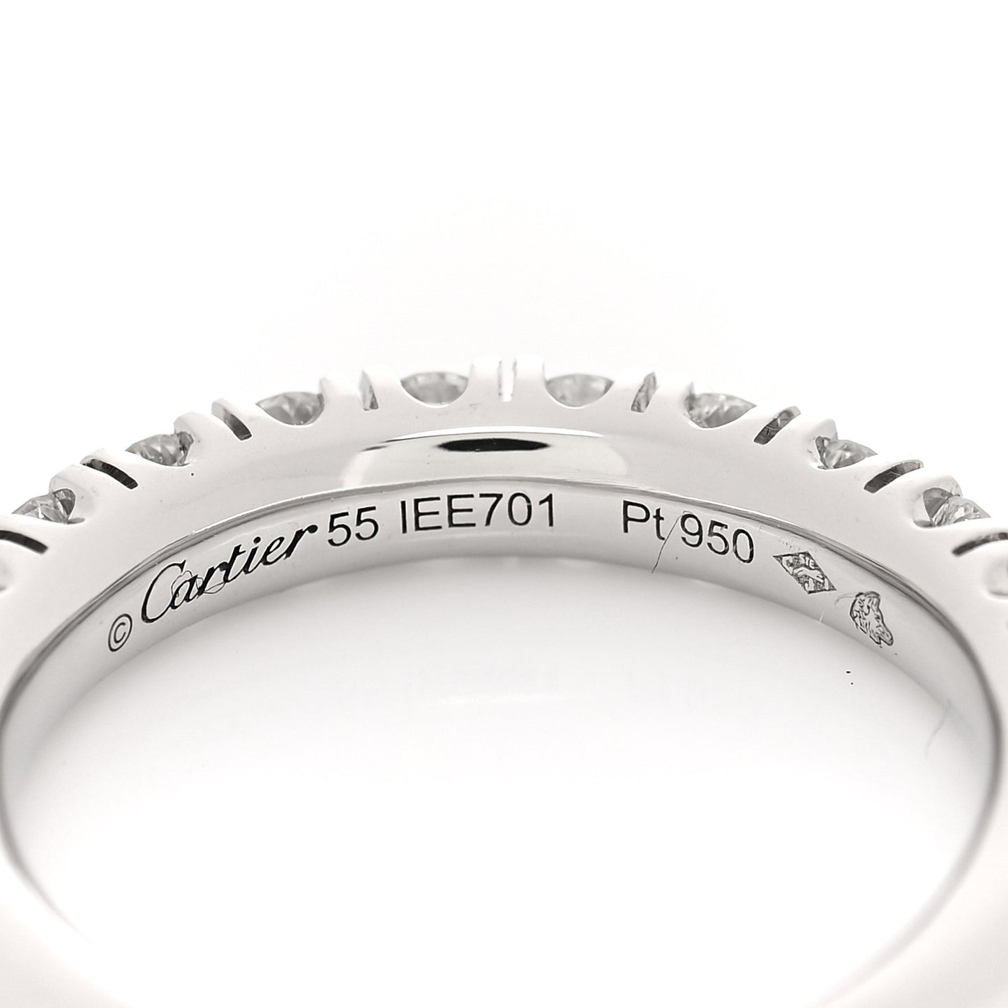 Platinum Diamond 3.5mm Etincelle de Cartier Wedding Band Ring 55 7.25