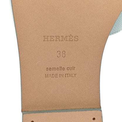 Hermes Epsom Oran Sandals 38 Vert Embrun 8 of 10