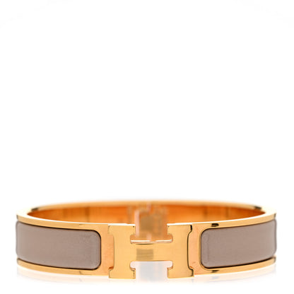 Hermes Enamel Narrow Clic Clac H Bracelet PM Marron Glace 1 of 5