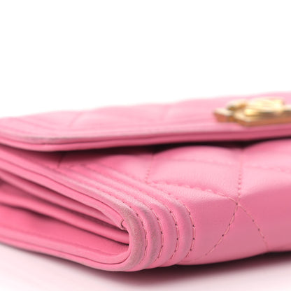 Chanel Lambskin Quilted Medium Boy Flap Wallet Pink 9 of 14