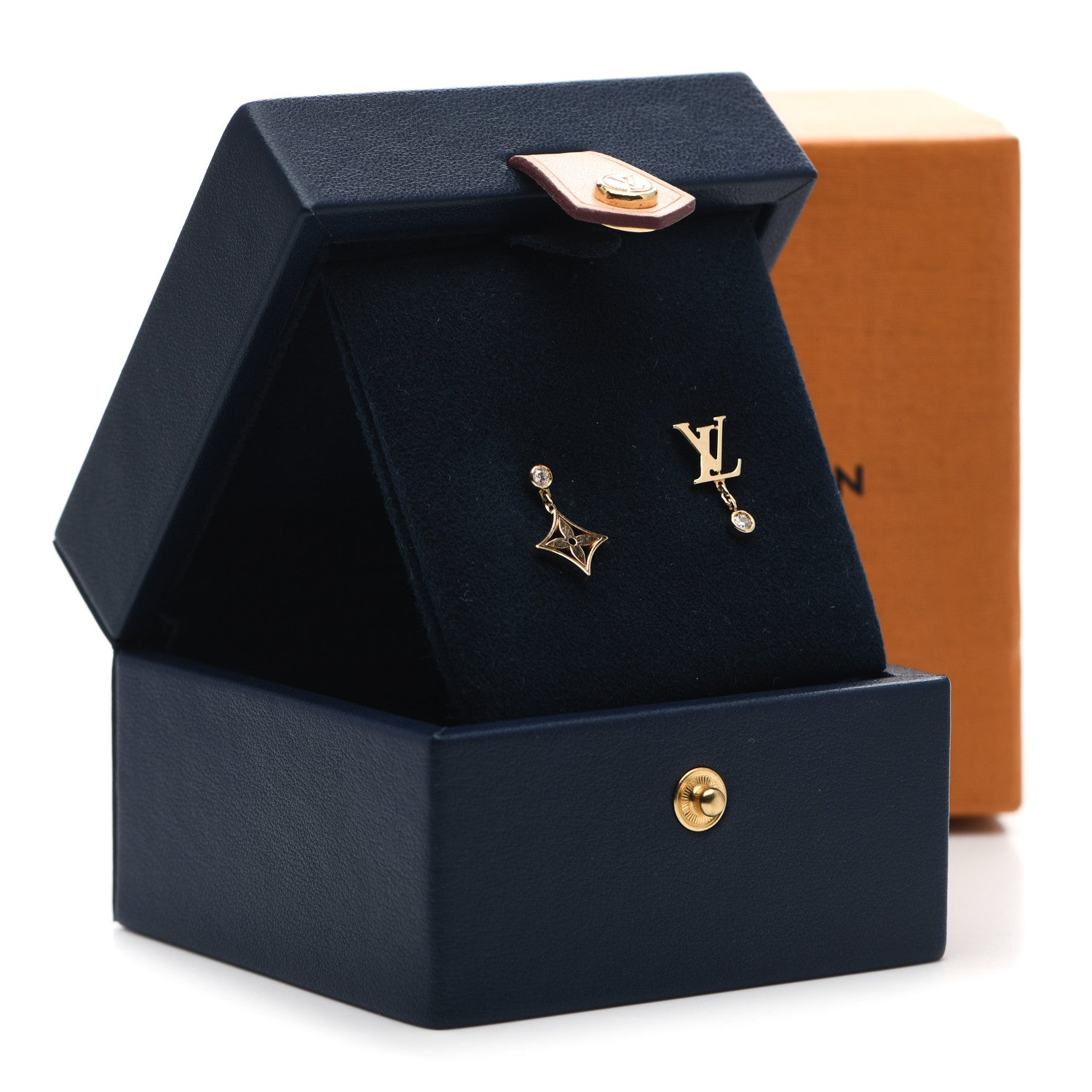 Louis Vuitton 18K Yellow Gold Diamond Idylle Blossom Monogram Stud Earrings 5 of 5