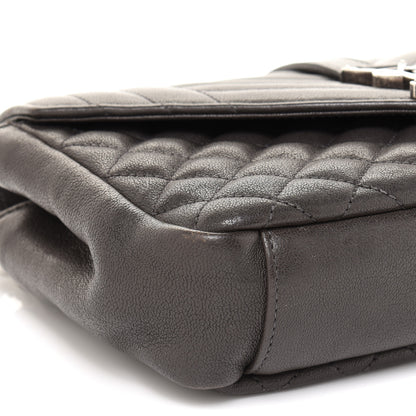 Saint Laurent Sheepskin Tri-Quilt Monogram Medium College Bag Coal 10 of 14