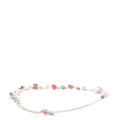 Chanel Glass Beaded Charm CC Belt Silver Multicolor 1 of 8