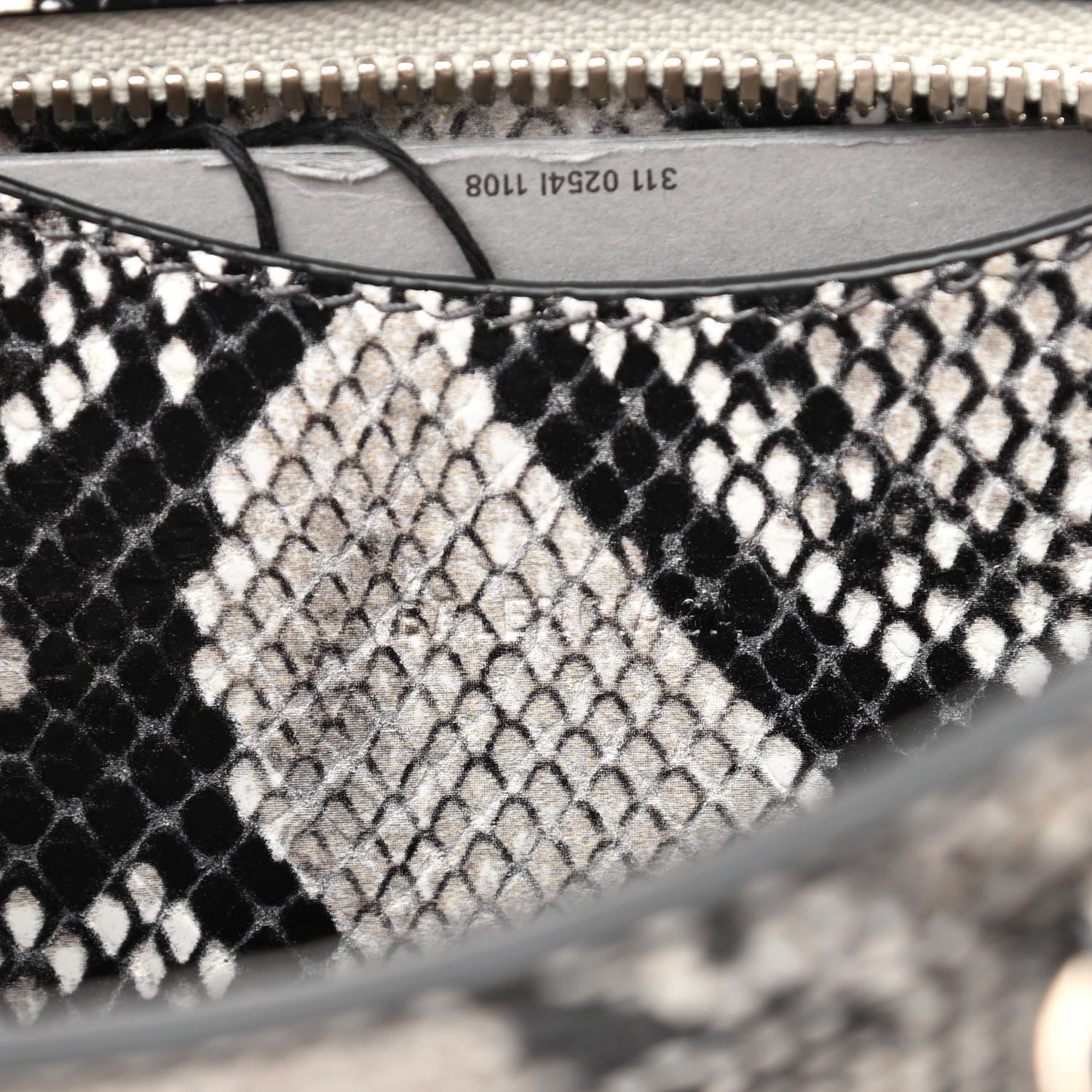 Balenciaga Grained Calfskin Snake Effect Neo Classic Silver Hardware Mini City Black White 6 of 9