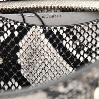 Balenciaga Grained Calfskin Snake Effect Neo Classic Silver Hardware Mini City Black White 6 of 9