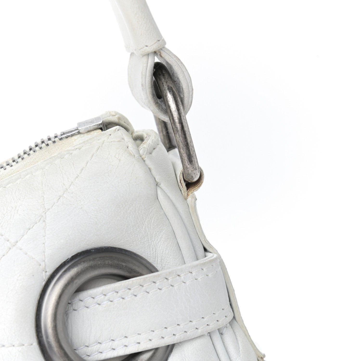 Christian Dior Lambskin Cannage Small Hobo White 13 of 18