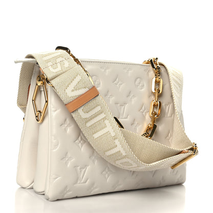 Louis Vuitton Lambskin Embossed Monogram Coussin PM Beige Cream 3 of 9