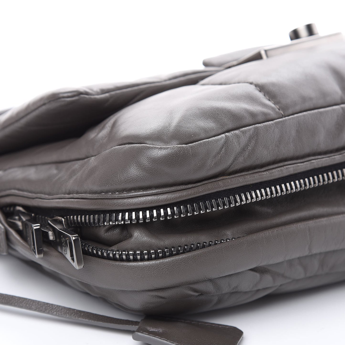Nappa Bomber Sound Flap Shoulder Bag Ardesia