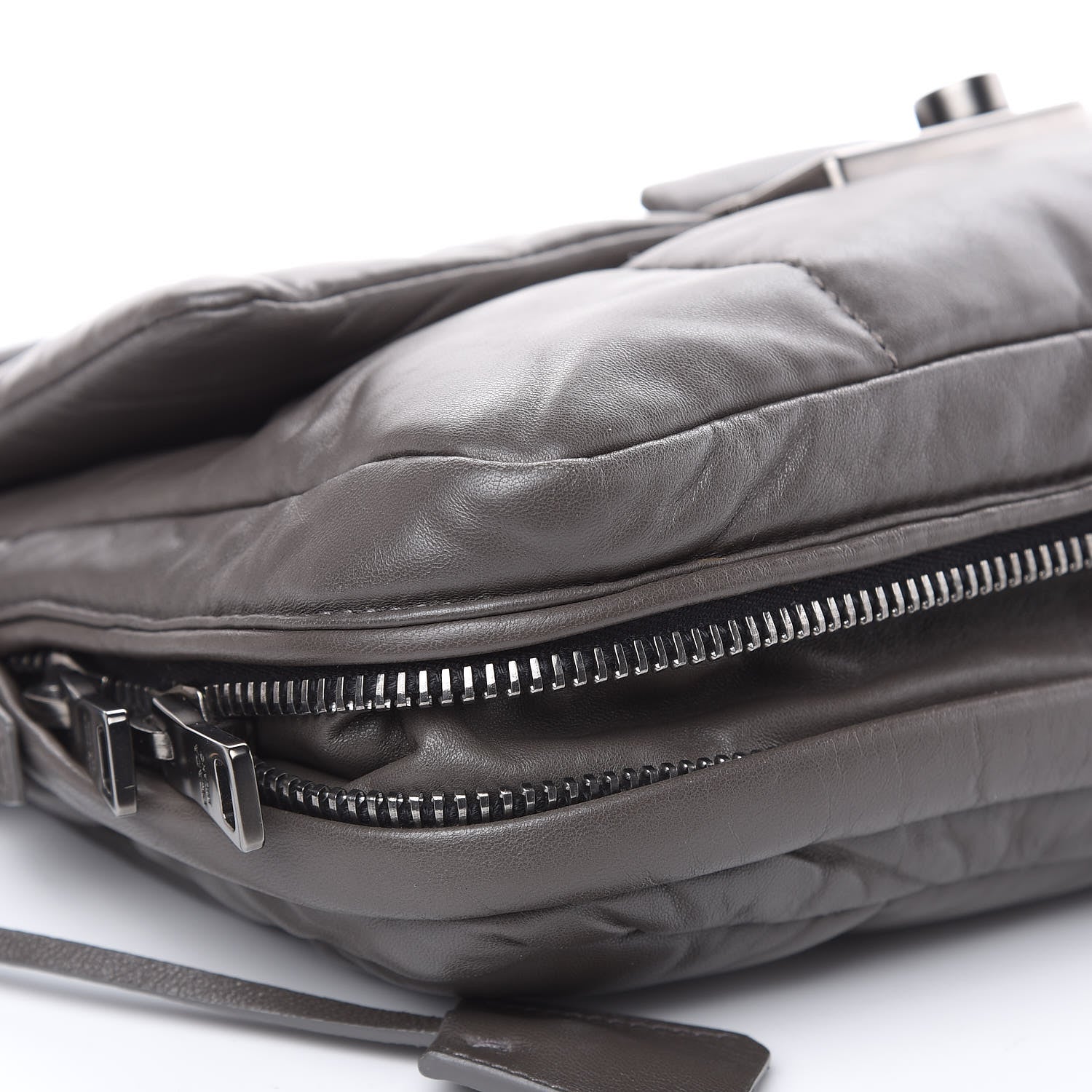 Prada Nappa Bomber Sound Flap Shoulder Bag Ardesia 7 of 11