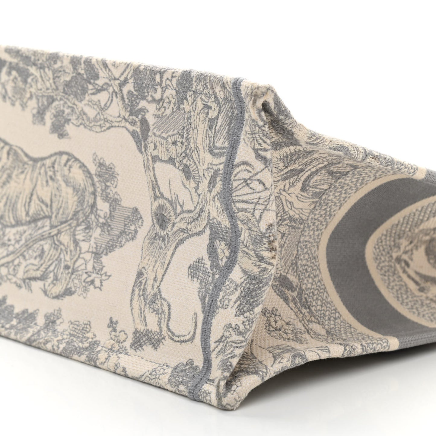 Canvas Embroidered Medium Dioriviera Toile De Jouy Book Tote Gray