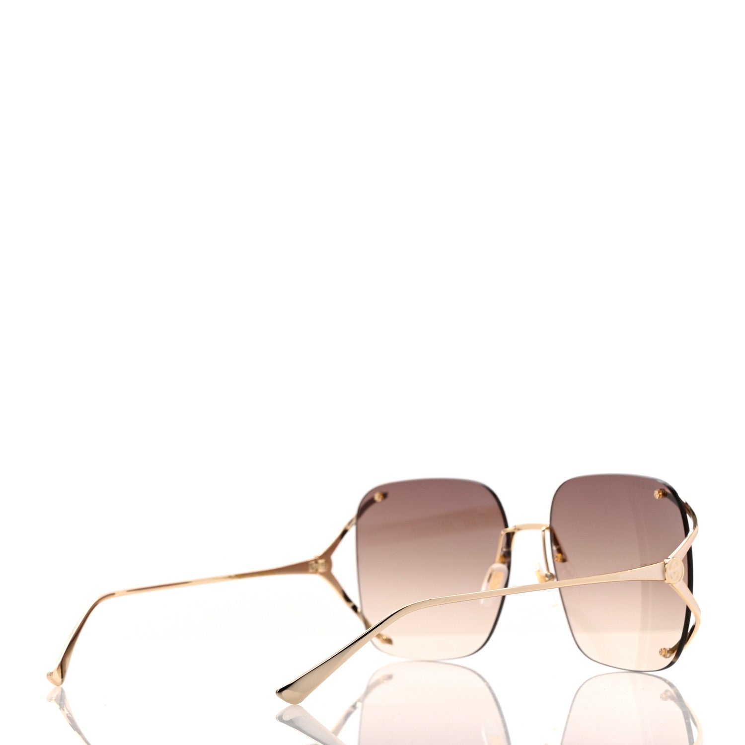 Gucci Metal Oversized Sunglasses GG0646S Gold Brown 4 of 6