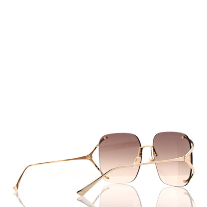 Gucci Metal Oversized Sunglasses GG0646S Gold Brown 4 of 6