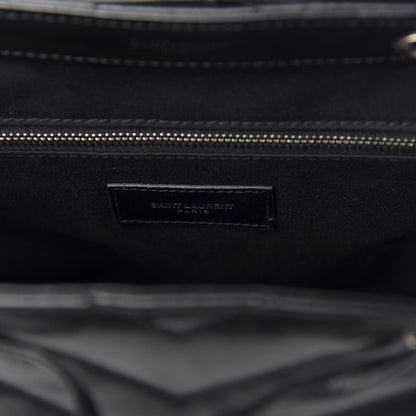 Saint Laurent Calfskin Y Quilted Monogram Small Loulou Backpack Black 5 of 10
