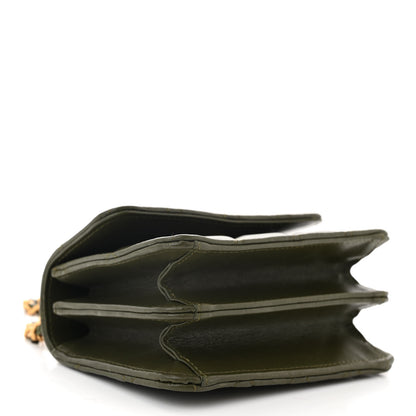 Chanel Lambskin Quilted Chain Top Handle Clutch With Chain Khaki 4 of 12