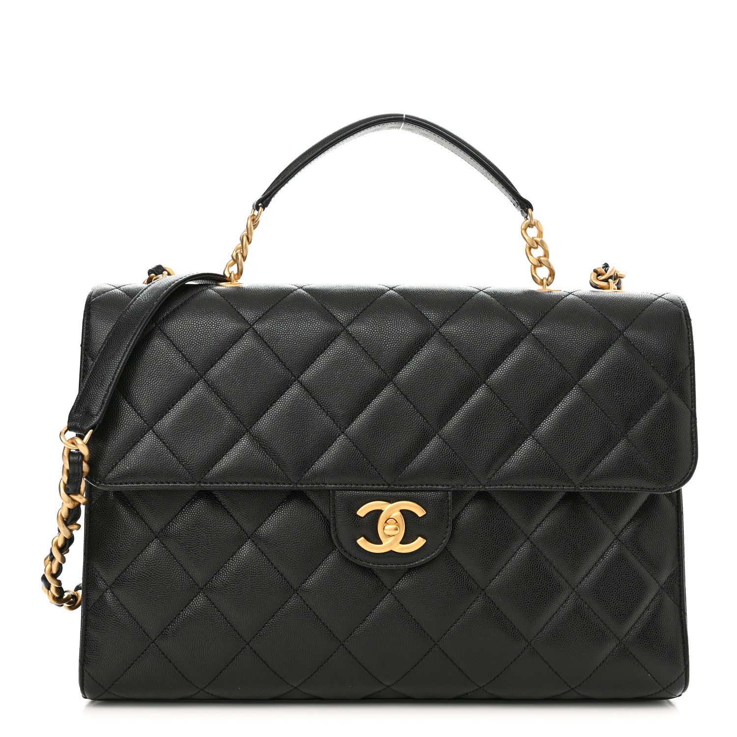 Chanel Caviar Quilted Carry Me Top Handle Flap Black 1 of 11