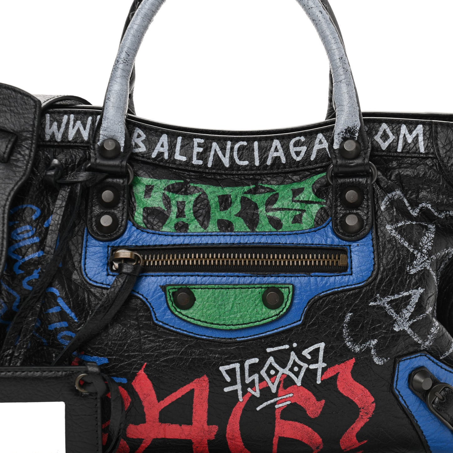 Agneau Graffiti All Over Classic Hardware S City Black Vert Rouge