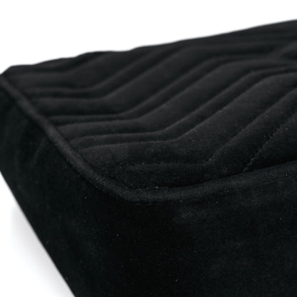 Gucci Velvet Matelasse Loved Embroidered Medium GG Marmont Shoulder Bag Black 13 of 17