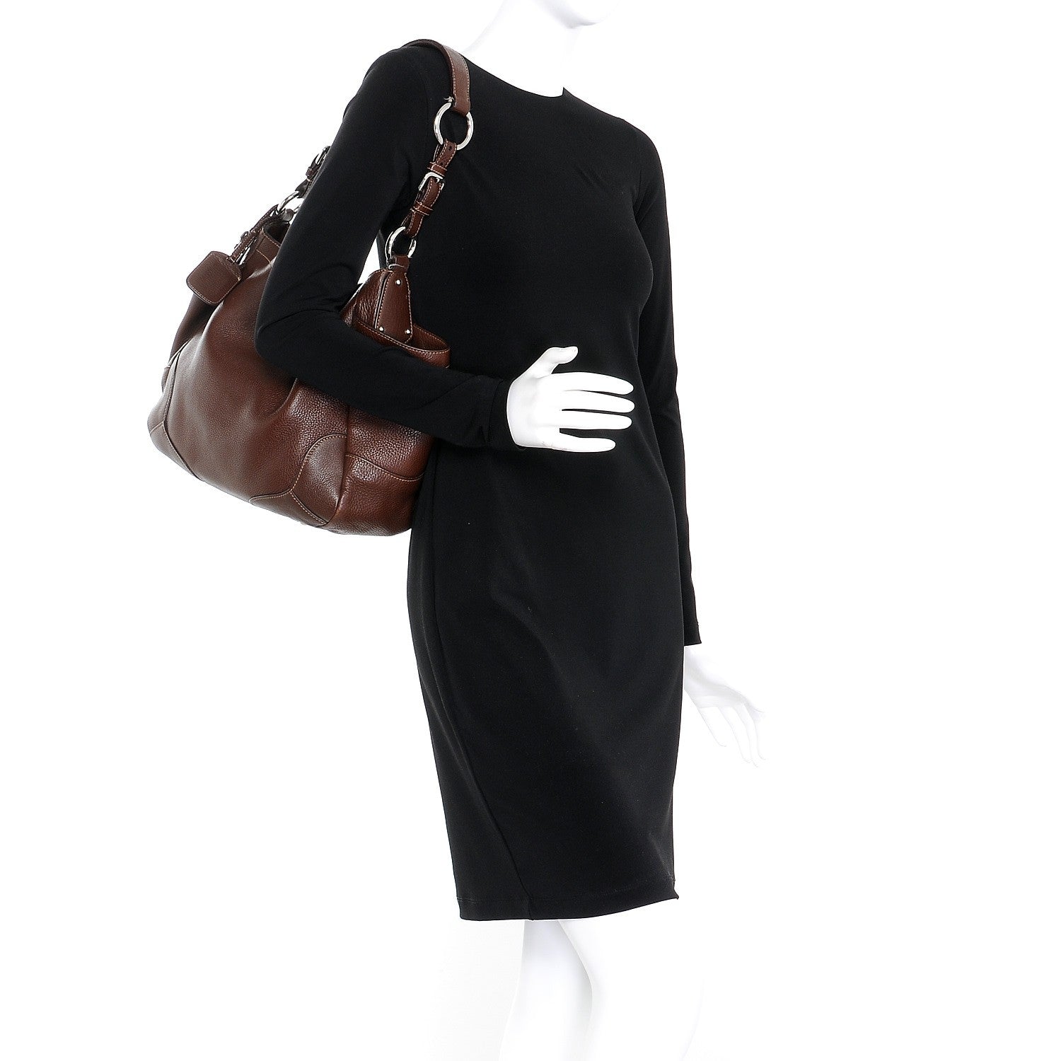 Prada Vitello Daino Side Pocket Hobo Bruciato 2 of 8