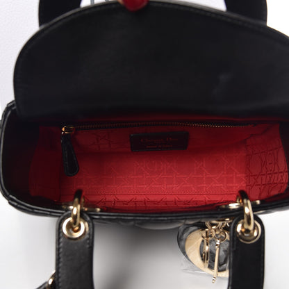 Christian Dior Lambskin Cannage Small Lucky Badges My Lady Dior Black 5 of 9